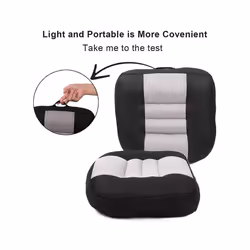 Car Booster Seat Cushion Heightening Height Boost Mat, Breathable Mesh - black