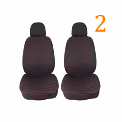 Summer Car Seat Cover Protector Auto Flax Front Back Rear Backrest Black - 2 front black red