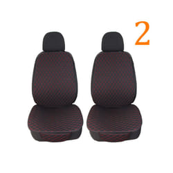 Summer Car Seat Cover Protector Auto Flax Front Back Rear Backrest Black - 2 front black red