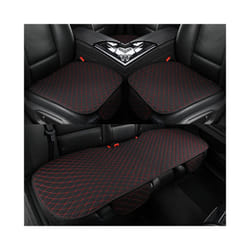 Summer Car Seat Cover Protector Auto Flax Front Back Rear Backrest Black - 3pcs black red