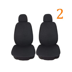 Summer Car Seat Cover Protector Auto Flax Front Back Rear Backrest Black - 2 front black