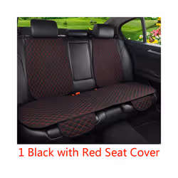 Summer Car Seat Cover Protector Auto Flax Front Back Rear Backrest Black - 1 rear black red