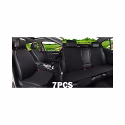 Summer Car Seat Cover Protector Auto Flax Front Back Rear Backrest Black - 7pcs black