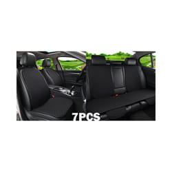 Summer Car Seat Cover Protector Auto Flax Front Back Rear Backrest Black - 7pcs black