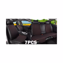 Summer Car Seat Cover Protector Auto Flax Front Back Rear Backrest Black - 7pcs black red