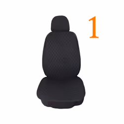 Summer Car Seat Cover Protector Auto Flax Front Back Rear Backrest Black - 1 front black
