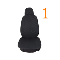 Summer Car Seat Cover Protector Auto Flax Front Back Rear Backrest Black - 1 front black