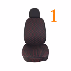 Summer Car Seat Cover Protector Auto Flax Front Back Rear Backrest Black - 1 front black red