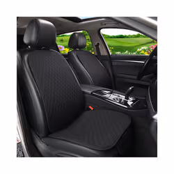 Summer Car Seat Cover Protector Auto Flax Front Back Rear Backrest Black - 1 front black red