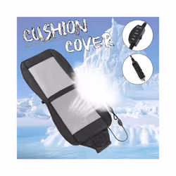 12V Car New Summer Cool Cushion Fan Blowing Ventilation Seat Covers Auto - Black