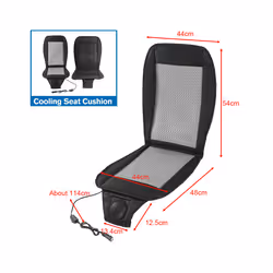12V Car New Summer Cool Cushion Fan Blowing Ventilation Seat Covers Auto - Black