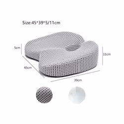 Memory Foam Breathable Seat Cushion Seat Cushion Slow Rebound Memory Foam - Light Grey