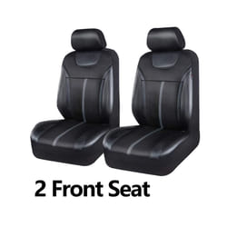 AUTO PLUS PU Leather And Mesh Cloth Universal Car Seat Cover Set Car Accessories - 2 seat gray