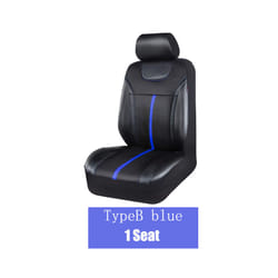 AUTO PLUS PU Leather And Mesh Cloth Universal Car Seat Cover Set Car Accessories - 1 seat Blue