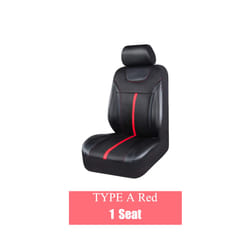 AUTO PLUS PU Leather And Mesh Cloth Universal Car Seat Cover Set Car Accessories - 1 seat Red