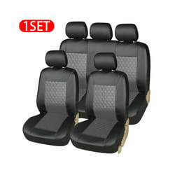 Car Seat Covers Set Full Surrounded Cushion PU Leather Protector Cover - Gray full set