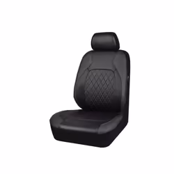 Car Seat Covers Set Full Surrounded Cushion PU Leather Protector Cover - 1 pc black front