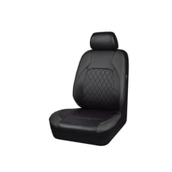 Car Seat Covers Set Full Surrounded Cushion PU Leather Protector Cover - 1 pc black front