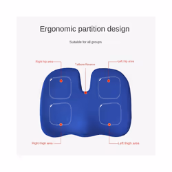 Travel Seat Cushion Coccyx Orthopedic Memory Foam U Seat Massage Chair - Memory cotton inner, PURPLE