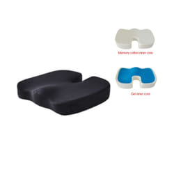 Travel Seat Cushion Coccyx Orthopedic Memory Foam U Seat Massage Chair - Memory cotton inner, black