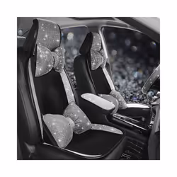 Universal Crystal Rhinestone White Diamond Car Interior Seat Covers Cushion - Seat Front Cushion