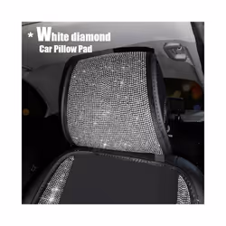 Universal Crystal Rhinestone White Diamond Car Interior Seat Covers Cushion - Car Pillow Pad