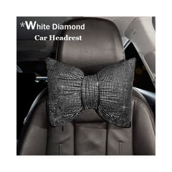 Universal Crystal Rhinestone White Diamond Car Interior Seat Covers Cushion - Car headrest
