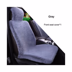 Artificial Rabbit Fur Winter Car Seat Cover Universal Plush Seat Cushion - 1 front seat Gray