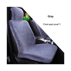 Artificial Rabbit Fur Winter Car Seat Cover Universal Plush Seat Cushion - 1 front seat Gray