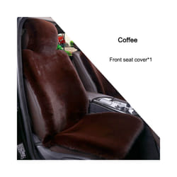 Artificial Rabbit Fur Winter Car Seat Cover Universal Plush Seat Cushion - 1 front seat Coffee