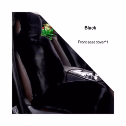 Artificial Rabbit Fur Winter Car Seat Cover Universal Plush Seat Cushion - 1 front seat Black