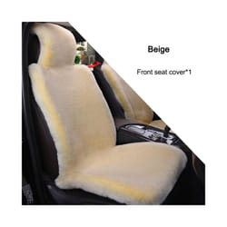 Artificial Rabbit Fur Winter Car Seat Cover Universal Plush Seat Cushion - 1 front seat Beige