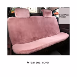 Artificial Rabbit Fur Winter Car Seat Cover Universal Plush Seat Cushion - 1 back seat Pink