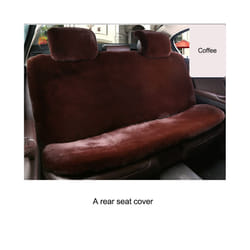 Artificial Rabbit Fur Winter Car Seat Cover Universal Plush Seat Cushion - 1 back seat Coffee