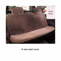 Artificial Rabbit Fur Winter Car Seat Cover Universal Plush Seat Cushion - 1 back seat Khaki
