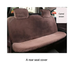 Artificial Rabbit Fur Winter Car Seat Cover Universal Plush Seat Cushion - 1 back seat Khaki