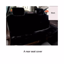 Artificial Rabbit Fur Winter Car Seat Cover Universal Plush Seat Cushion - 1 back seat Black