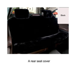 Artificial Rabbit Fur Winter Car Seat Cover Universal Plush Seat Cushion - 1 back seat Black