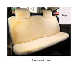 Artificial Rabbit Fur Winter Car Seat Cover Universal Plush Seat Cushion - 1 back seat Beige