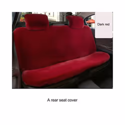 Artificial Rabbit Fur Winter Car Seat Cover Universal Plush Seat Cushion - 1 back Dark Red