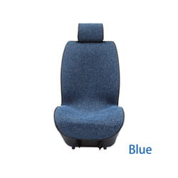 Flax Car Seat Cover Breathable Sweatproof Linen Car Seat Cushion with - 1PC Front Blue