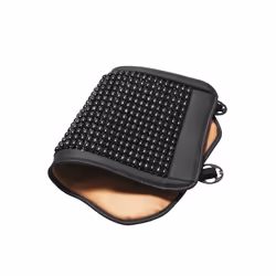 Car Wooden Bead Seat Cushion Summer Cool Leather Car Seat Cover Breathable - Black