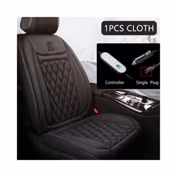 12V Heated Car Seat Cushion Cloth/Flannel Car Seat Heater Winter Warmer - 1Pcs Cloth BLACK