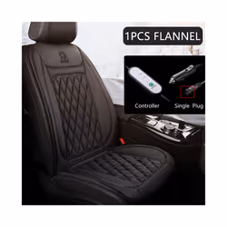 12V Heated Car Seat Cushion Cloth/Flannel Car Seat Heater Winter Warmer - 1Pcs Flannel BLACK