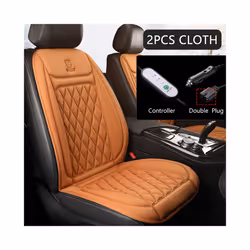 12V Heated Car Seat Cushion Cloth/Flannel Car Seat Heater Winter Warmer - 2Pcs Cloth ORANGE