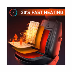 12V Heated Car Seat Cushion Cloth/Flannel Car Seat Heater Winter Warmer - 2Pcs Flannel BLACK
