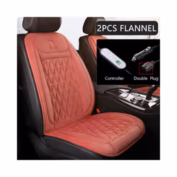 12V Heated Car Seat Cushion Cloth/Flannel Car Seat Heater Winter Warmer - 2Pcs Flannel CORALRD