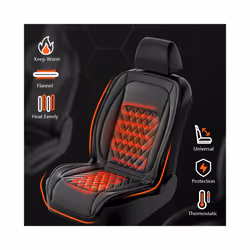 30' Fast Heating 12-24v Heated Car Seat Cover Universal Car Seat Heater - Brown 2pcs