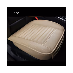 3D Leather Car Seat Cover Breathable Seat Protection Anti-Slip Pad Four - 1pc Front Beige