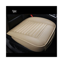3D Leather Car Seat Cover Breathable Seat Protection Anti-Slip Pad Four - 1pc Front Beige